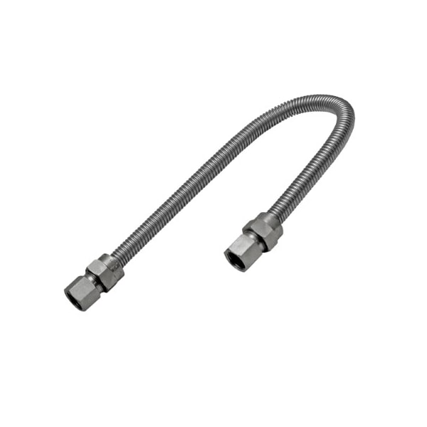 Flextron Gas Line Hose 1/2'' O.D. x 24'' Length with 1/2" FIP Fittings, Stainless Steel Flexible Connector FTGC-SS38-24B - main
